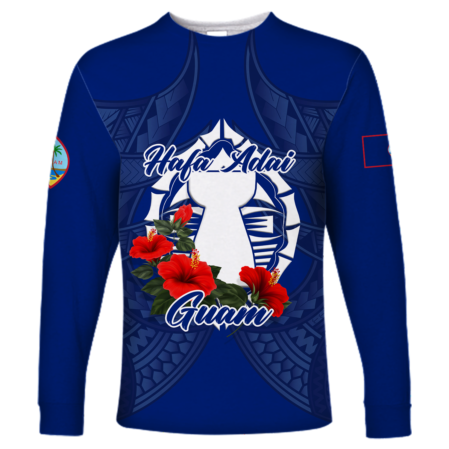 Hafa Adai Guam Legend Long Sleeve Shirt - LT12 Unisex Blue - Polynesian Pride