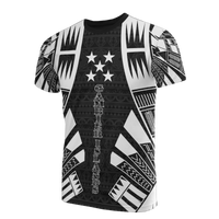 Gambier Islands T Shirt National Flag Polynesian Tattoo Style Unisex Black - Polynesian Pride