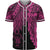 Niue Polynesian Baseball Shirt - Tribal Wave Tattoo Pink Unisex Pink - Polynesian Pride