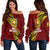 Tonga Vava'u High School Tongan Patterns Women Off Shoulder Sweater - LT12 Women Off Shoulder Sweater Red - Polynesian Pride