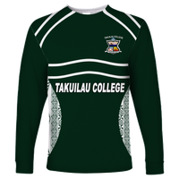 Takuilau College Tongan Patterns Long Sleeve Shirt - LT12 Unisex Green - Polynesian Pride