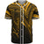 Kiribati Baseball Shirt - Gold Color Cross Style Unisex Black - Polynesian Pride