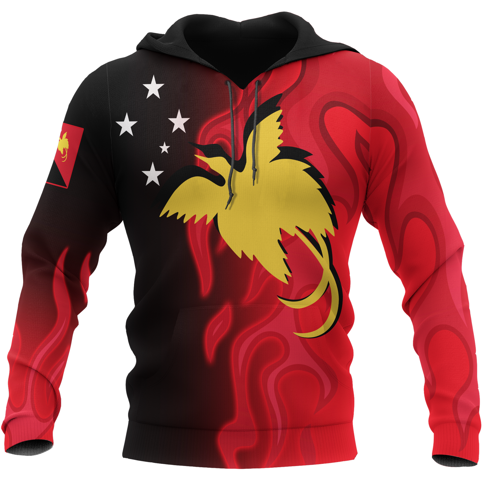 Papua New Guinea Hoodie PNG Flame Unisex RED - Polynesian Pride