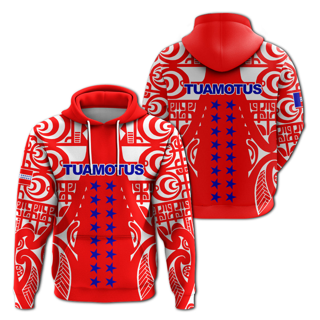 Tuamotu Archipelago Tribal Tattoo Hoodie LT12 Hoodie Red - Polynesian Pride