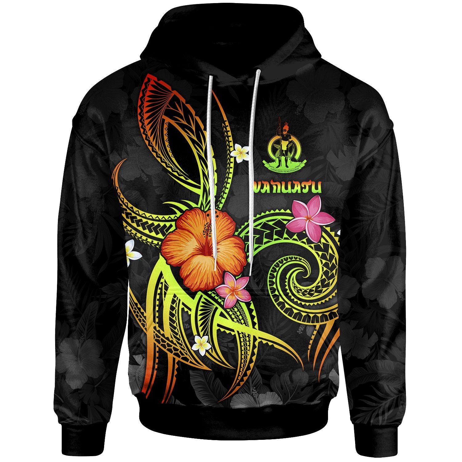 Vanuatu Polynesian Hoodie Legend of Vanuatu (Reggae) Unisex Reggae - Polynesian Pride