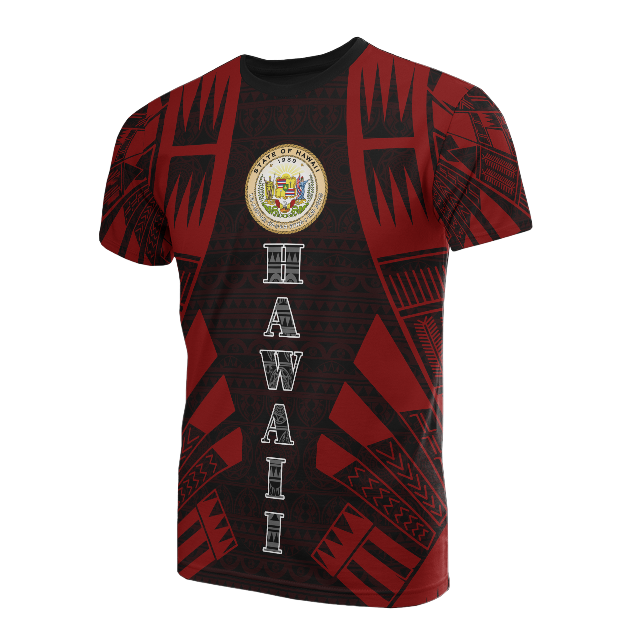 Hawaii T Shirt Hawaii Seal Polynesian Tattoo Red Style Unisex Red - Polynesian Pride