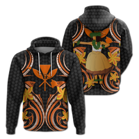 Hawaii Hula Girl Floral Hoodie LT12 Hoodie Black - Polynesian Pride