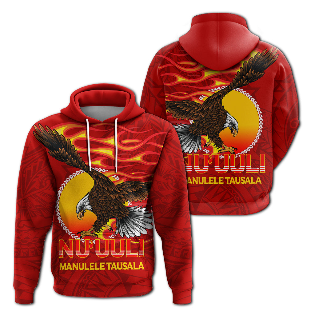 American Samoa Hoodie Nuuuli Manulele Tausala Eagle LT12 Unisex Red - Polynesian Pride