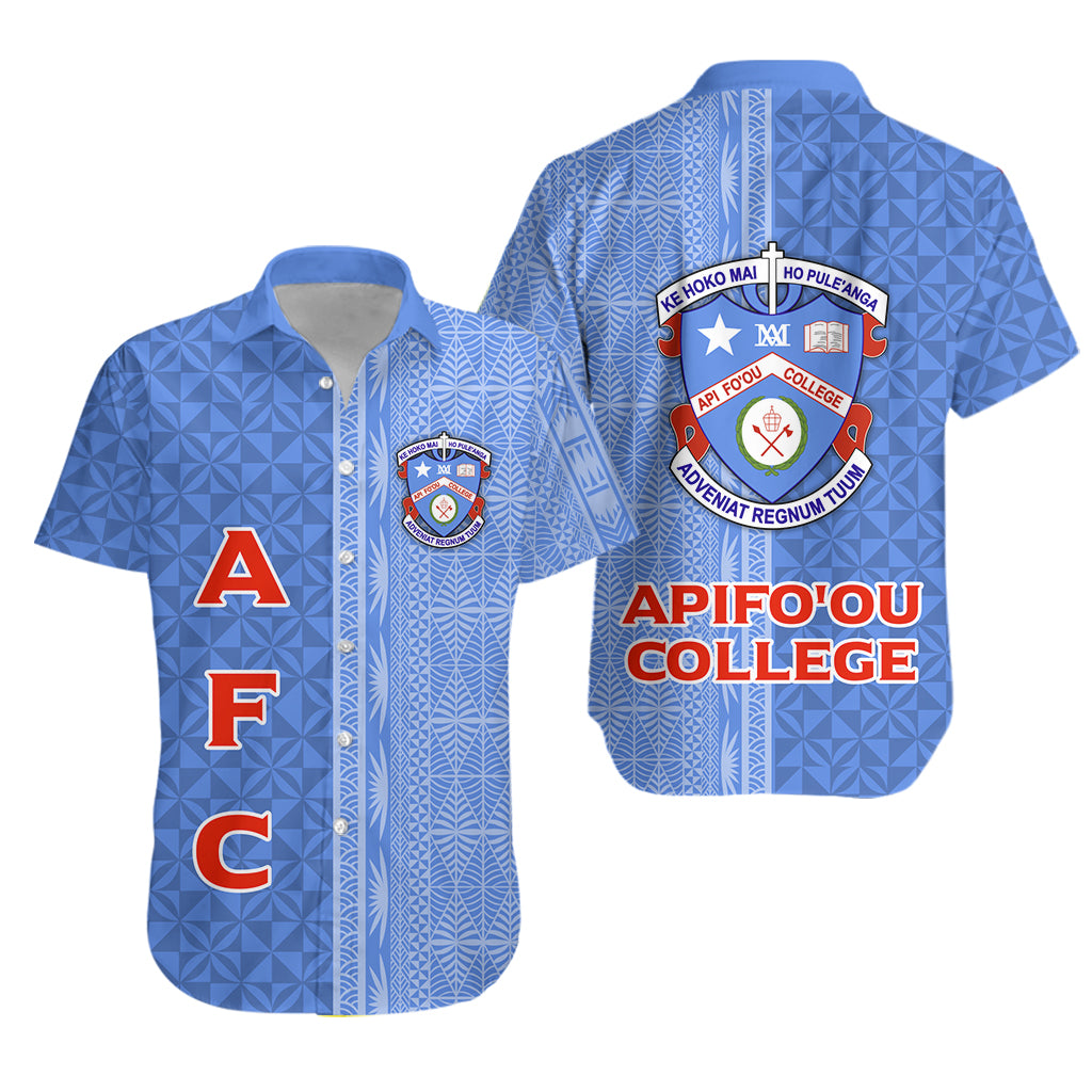 Tonga Apifo'ou College Hawaiian Shirt - Tongan Tribal - LT12 Unisex Blue - Polynesian Pride