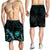 Federated States of Micronesia Polynesian Men's Shorts - Turtle With Blooming Hibiscus Turquoise - Polynesian Pride