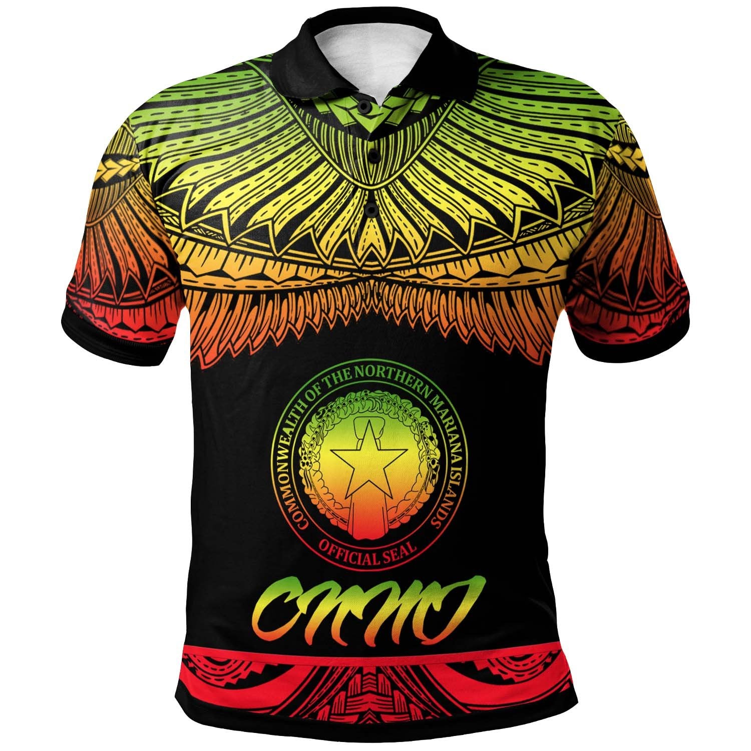 Northern Mariana Islands Polo Shirt Polynesian Tattoo Reggae Version Unisex Reggae - Polynesian Pride