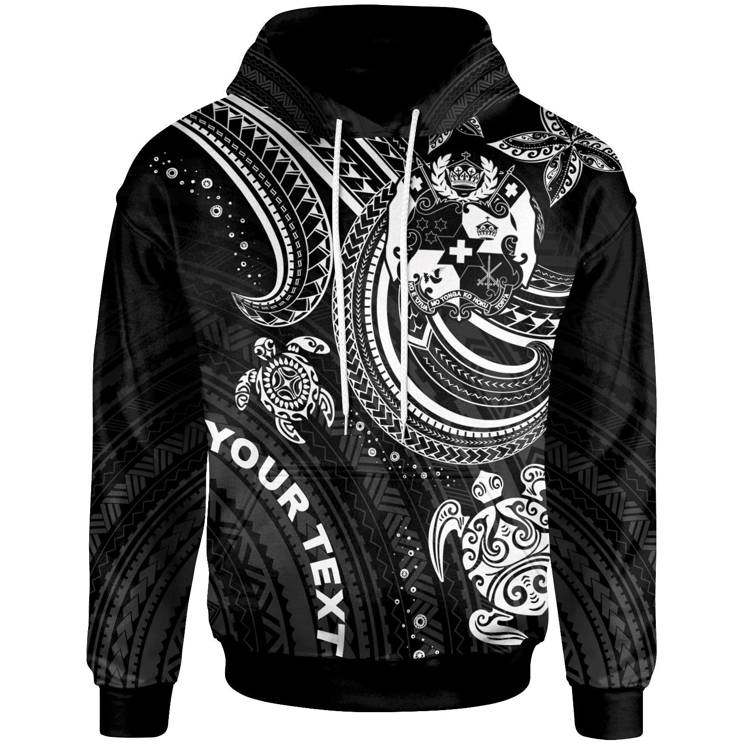 Tonga Custom Hoodie White Turtle Unisex White - Polynesian Pride