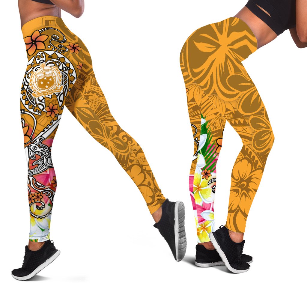 Samoa Legging - Turtle Plumeria (Gold) Gold - Polynesian Pride