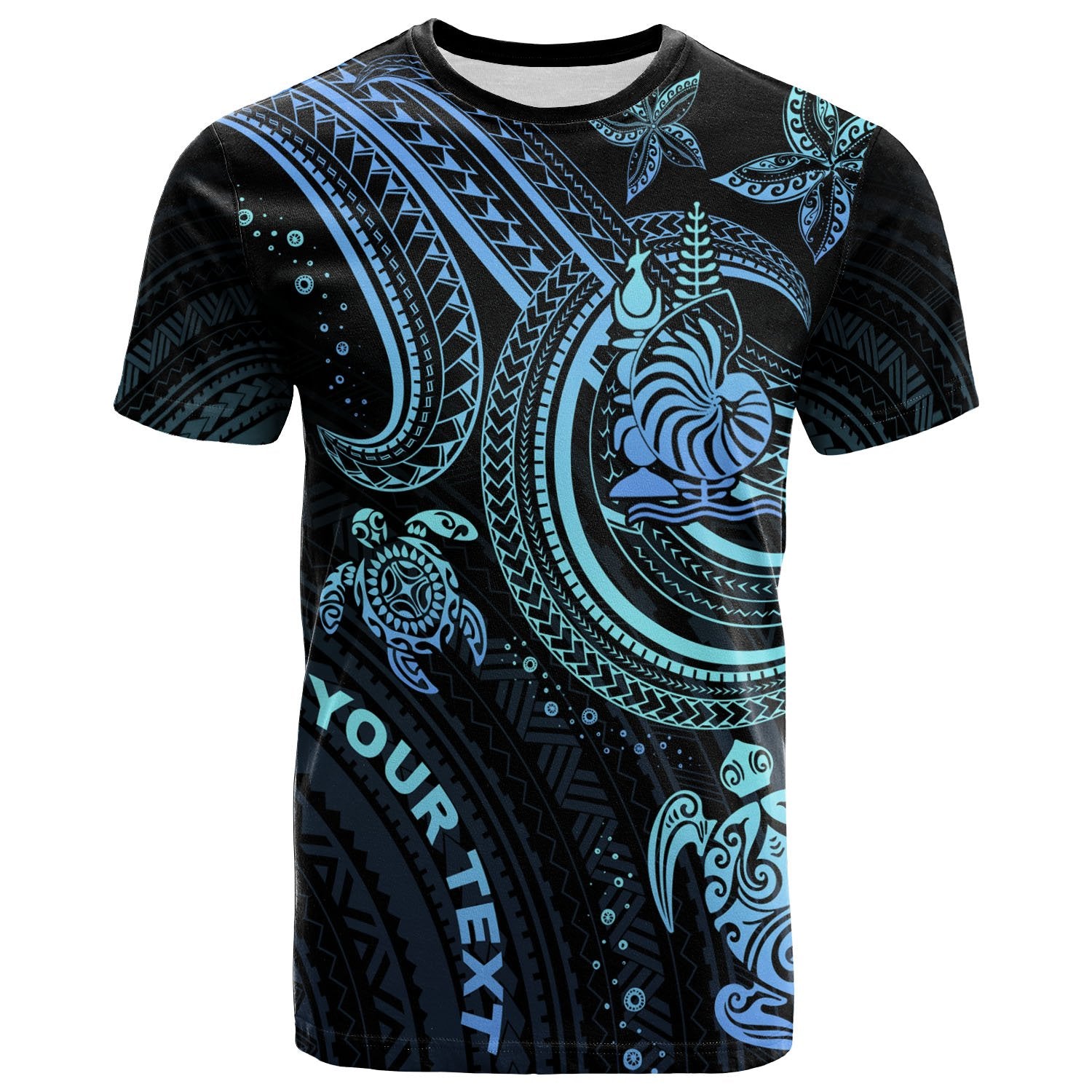 New Caledonia Custom T shirt Blue Turtle Unisex Blue - Polynesian Pride