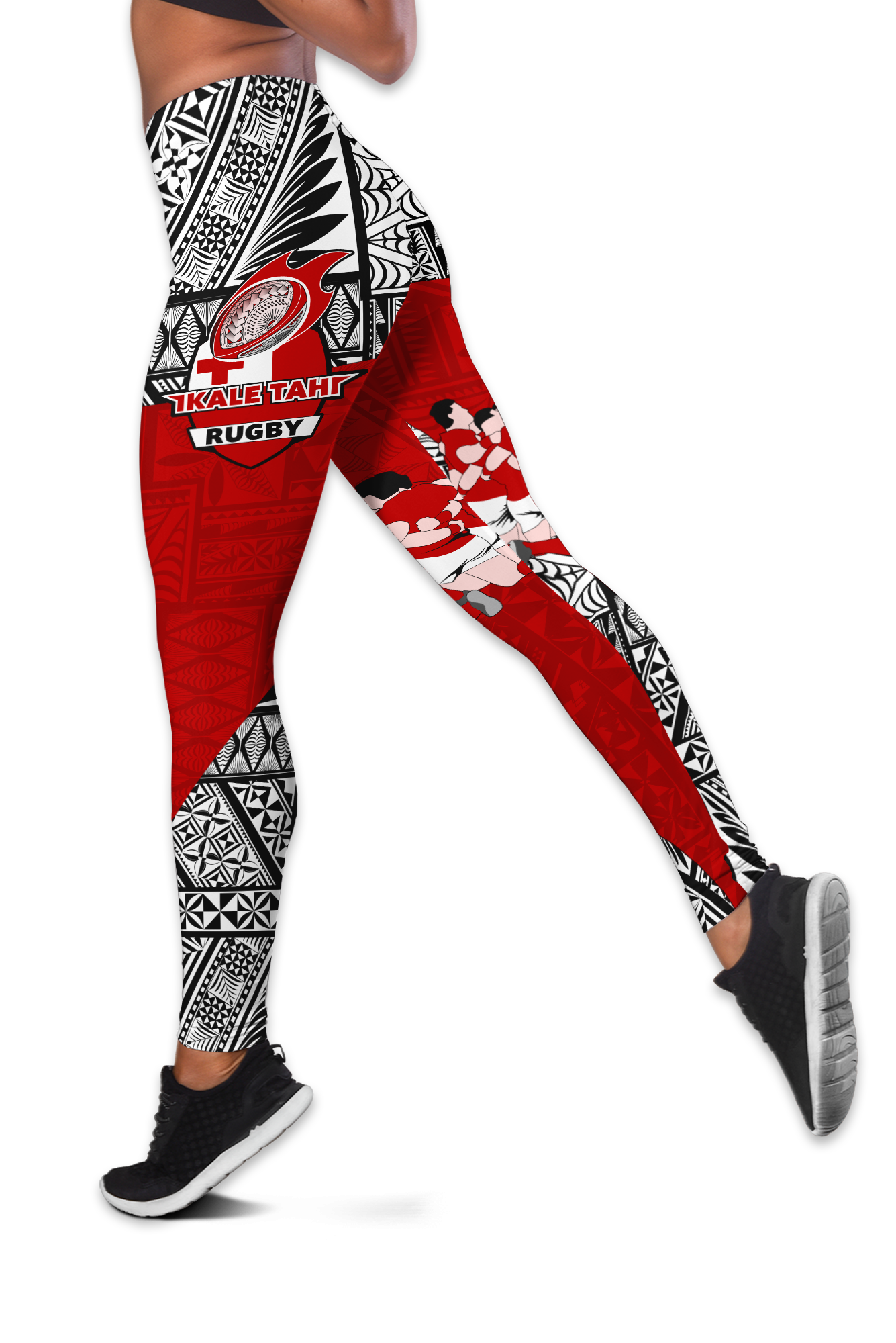 Tonga Rugby Ikale Tahi Sipi Tau Women Legging - LT2 Red - Polynesian Pride