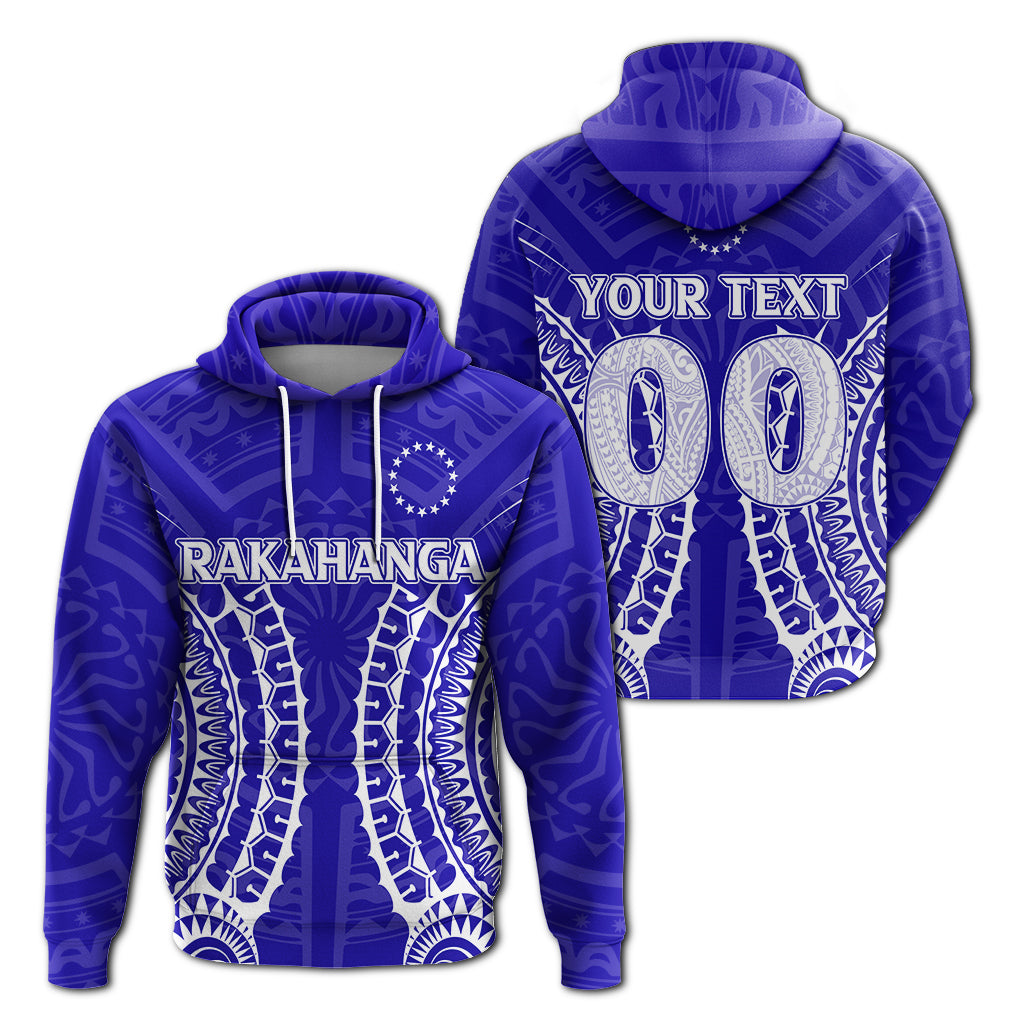 Custom Cook Islands Rakahanga Hoodie Tribal Pattern LT12 Unisex Blue - Polynesian Pride