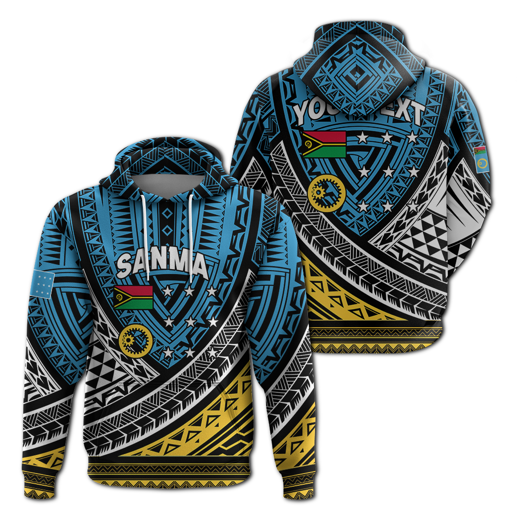 Custom Vanuatu Sanma Province Tribal Pattern Hoodie LT12 Hoodie Blue - Polynesian Pride