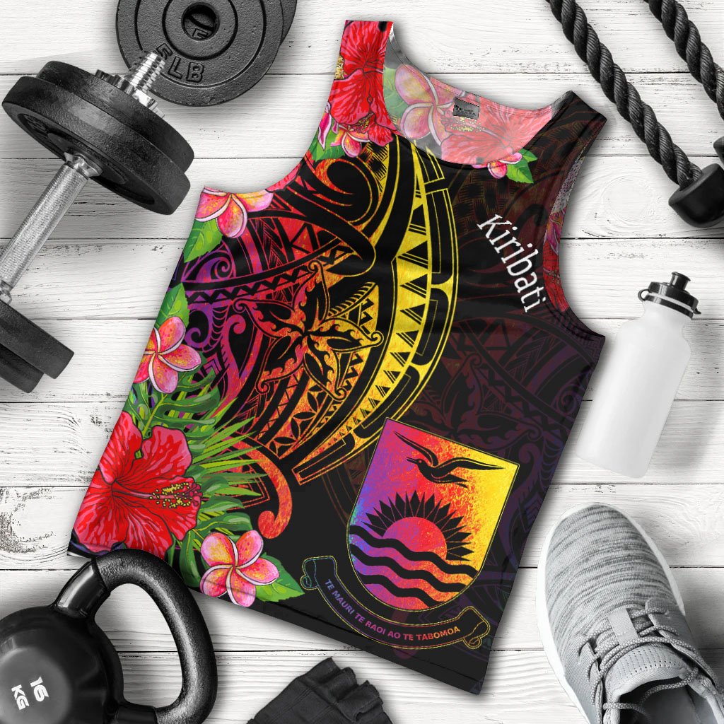 Kiribati Men's Tank Top - Tropical Hippie Style Black - Polynesian Pride