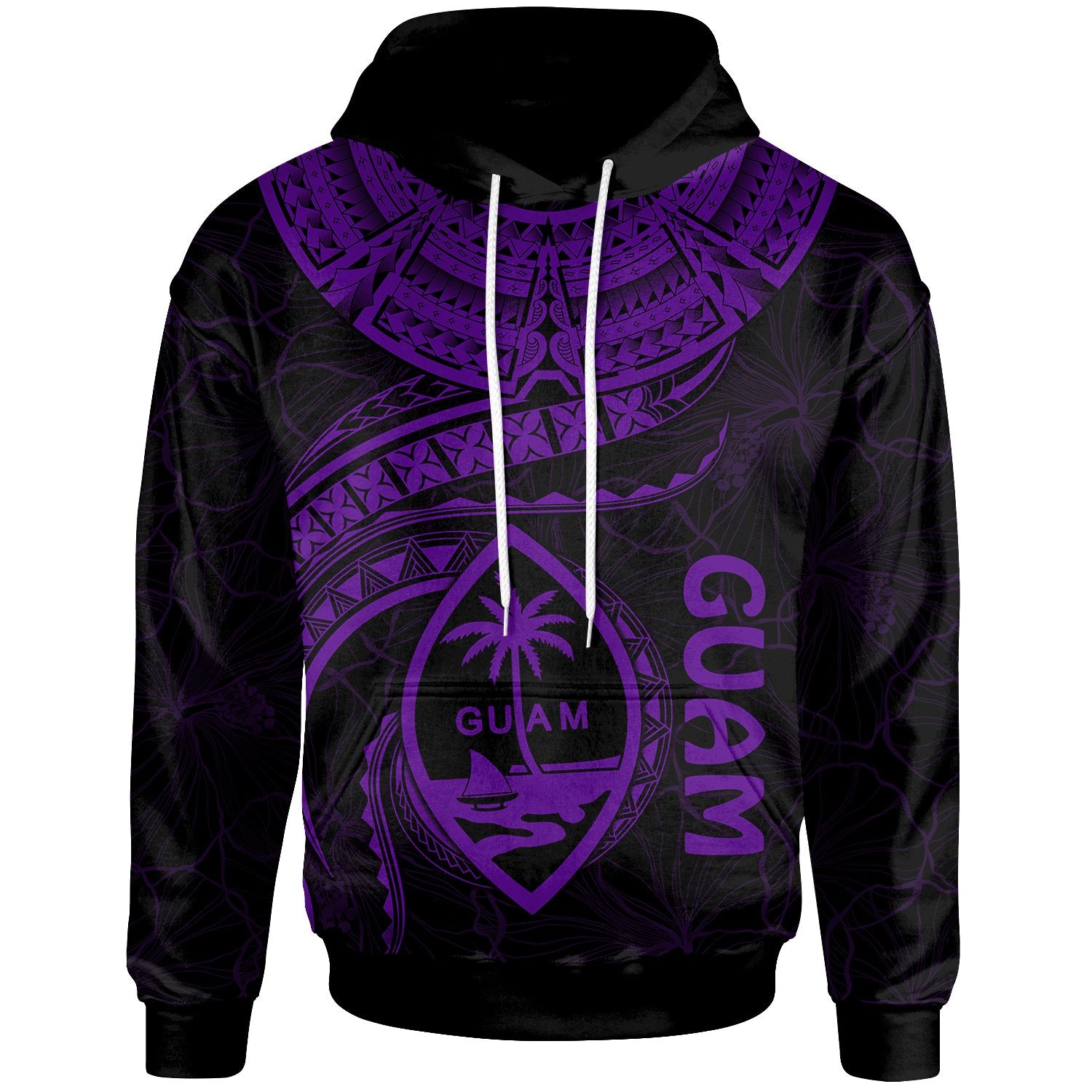 Guam Polynesian Hoodie Guam Waves (Purple) Unisex Purple - Polynesian Pride