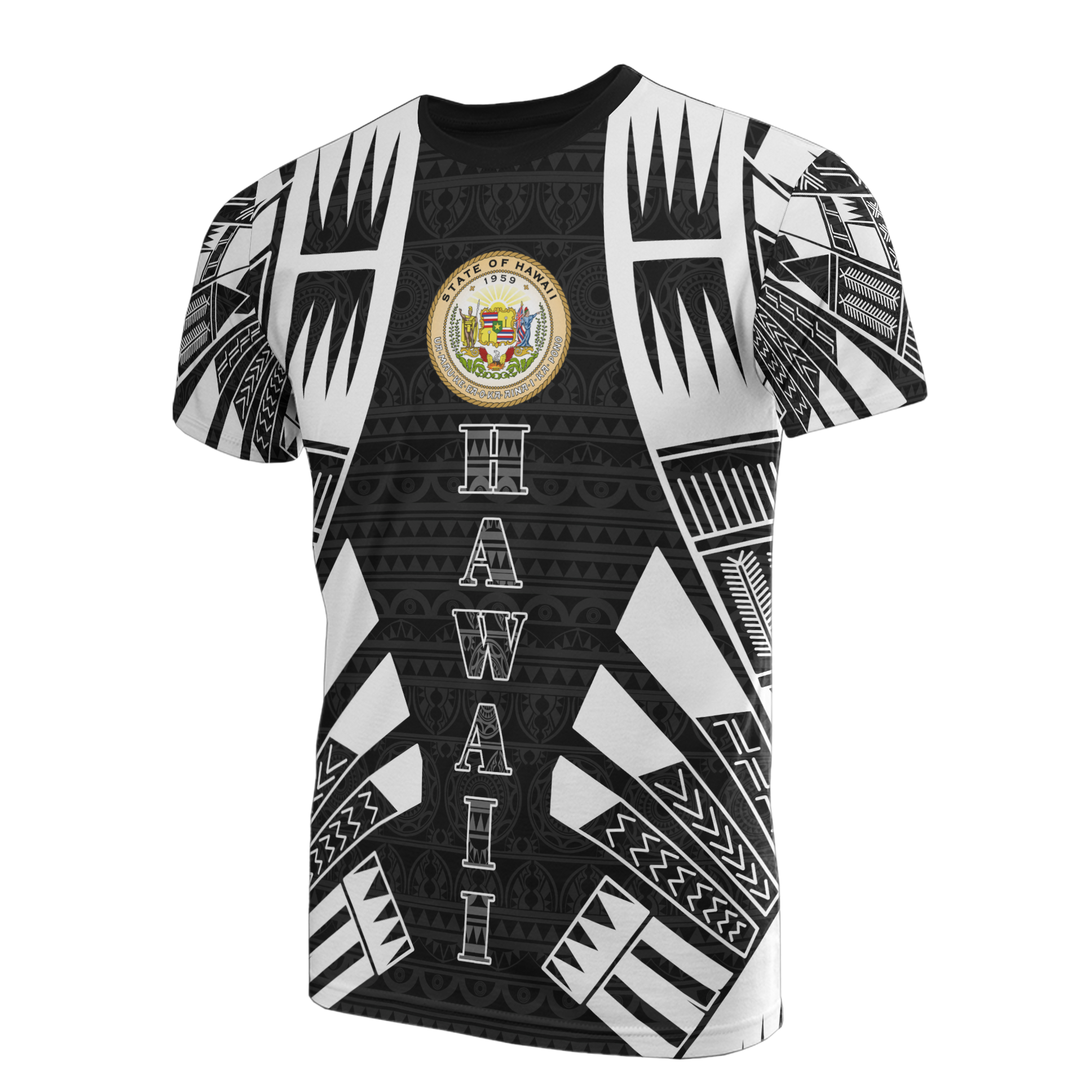 Hawaii T Shirt Hawaii Seal Polynesian Tattoo Style Unisex Black - Polynesian Pride