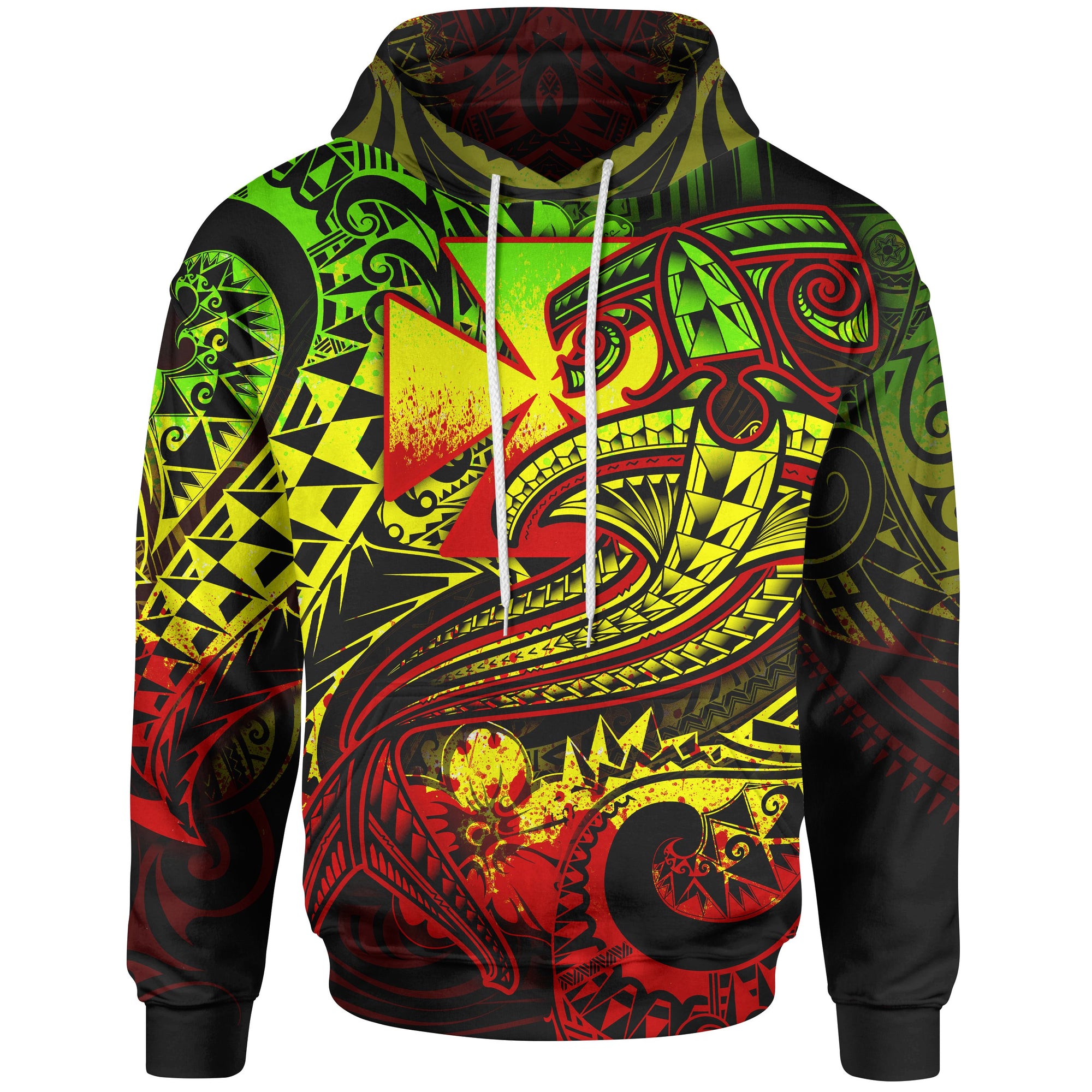 Polynesian Wallisnd Futuna Hoodie Reggae Shark Polynesian Tattoo Unisex Reggae - Polynesian Pride