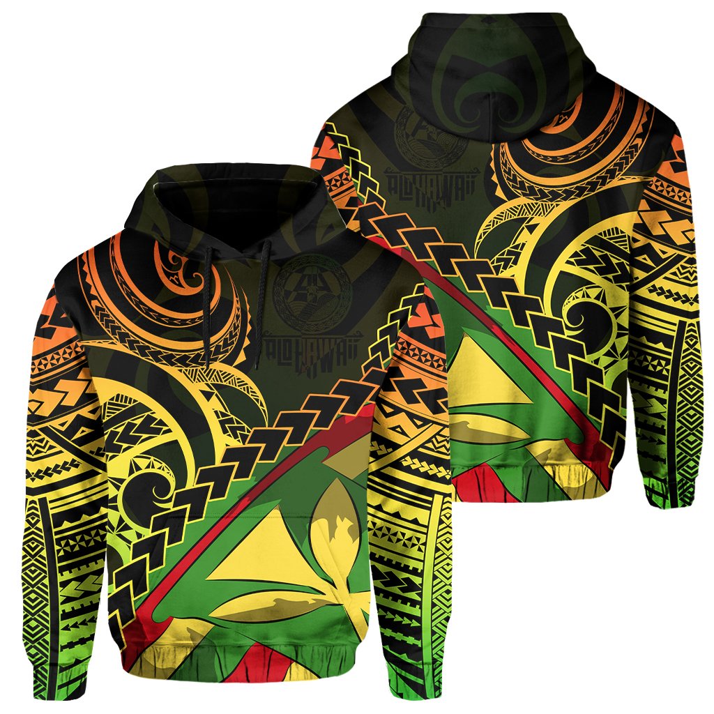 Polynesian Kakau Kanaka Maoli Hawaii Hoodie Unisex Black - Polynesian Pride