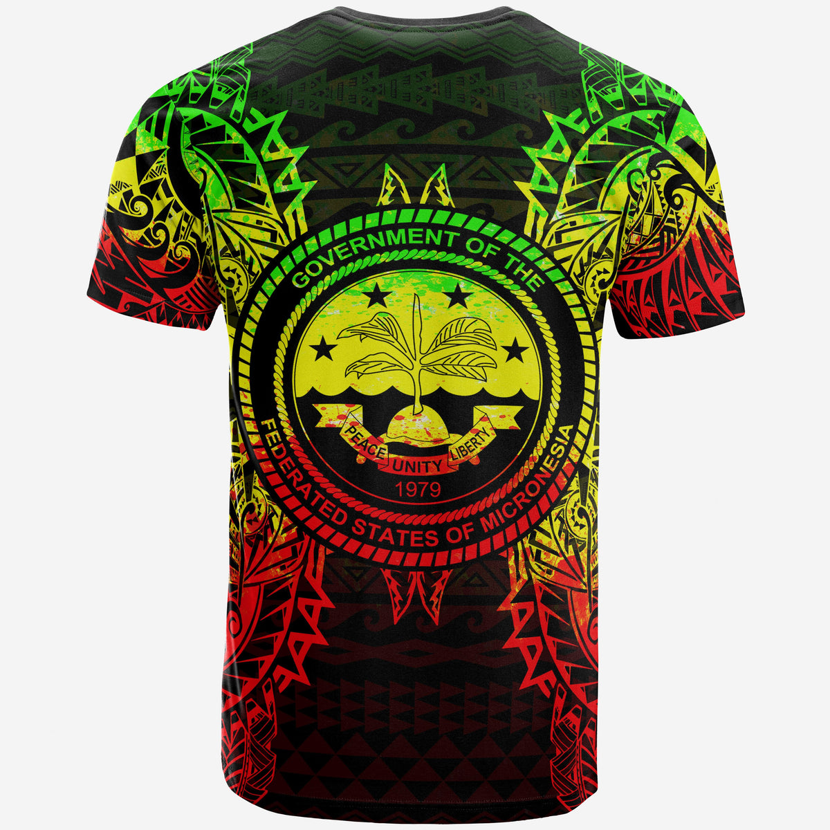 Federated States of Micronesian T Shirt F S M Seal Map Polynesian Tattoo Reggae - Polynesian Pride