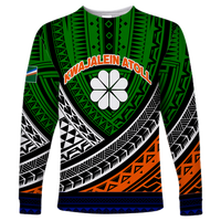 Kwajalein Atoll Tribal Pattern Long Sleeve Shirt - LT12 Unisex Blue - Polynesian Pride