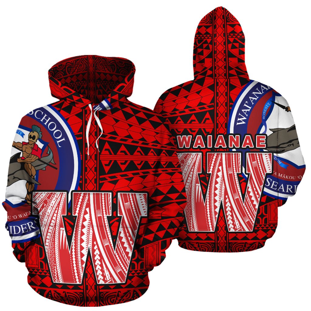 Polynesian Hawaii Hoodie Waianae Unisex Red - Polynesian Pride