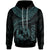 Tonga Polynesian Hoodie Tonga Waves (Turquoise) Unisex Black - Polynesian Pride