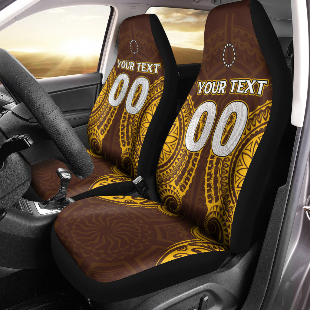 (Custom Personalised) Cook Islands Kukis Car Seat Covers - Tribal Pattern - LT12 Universal Fit Brown - Polynesian Pride