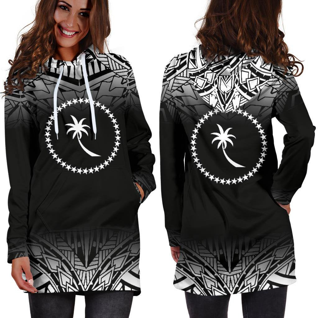 Chuuk Women's Hoodie Dress - Black Fog Style Black - Polynesian Pride