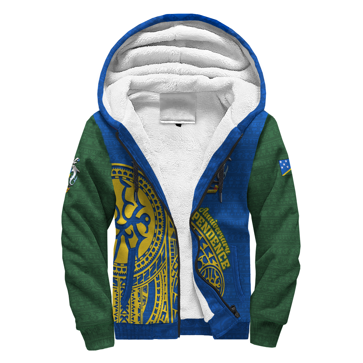 Solomon Islands Independence Anniversary 44th Years Sherpa Hoodie - LT12 Unisex Blue - Polynesian Pride