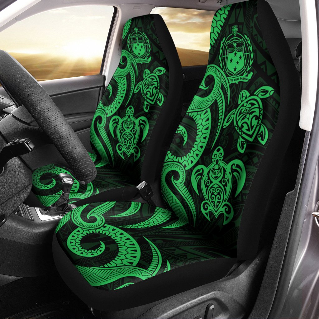 Samoa Car Seat Covers - Green Tentacle Turtle Universal Fit Green - Polynesian Pride