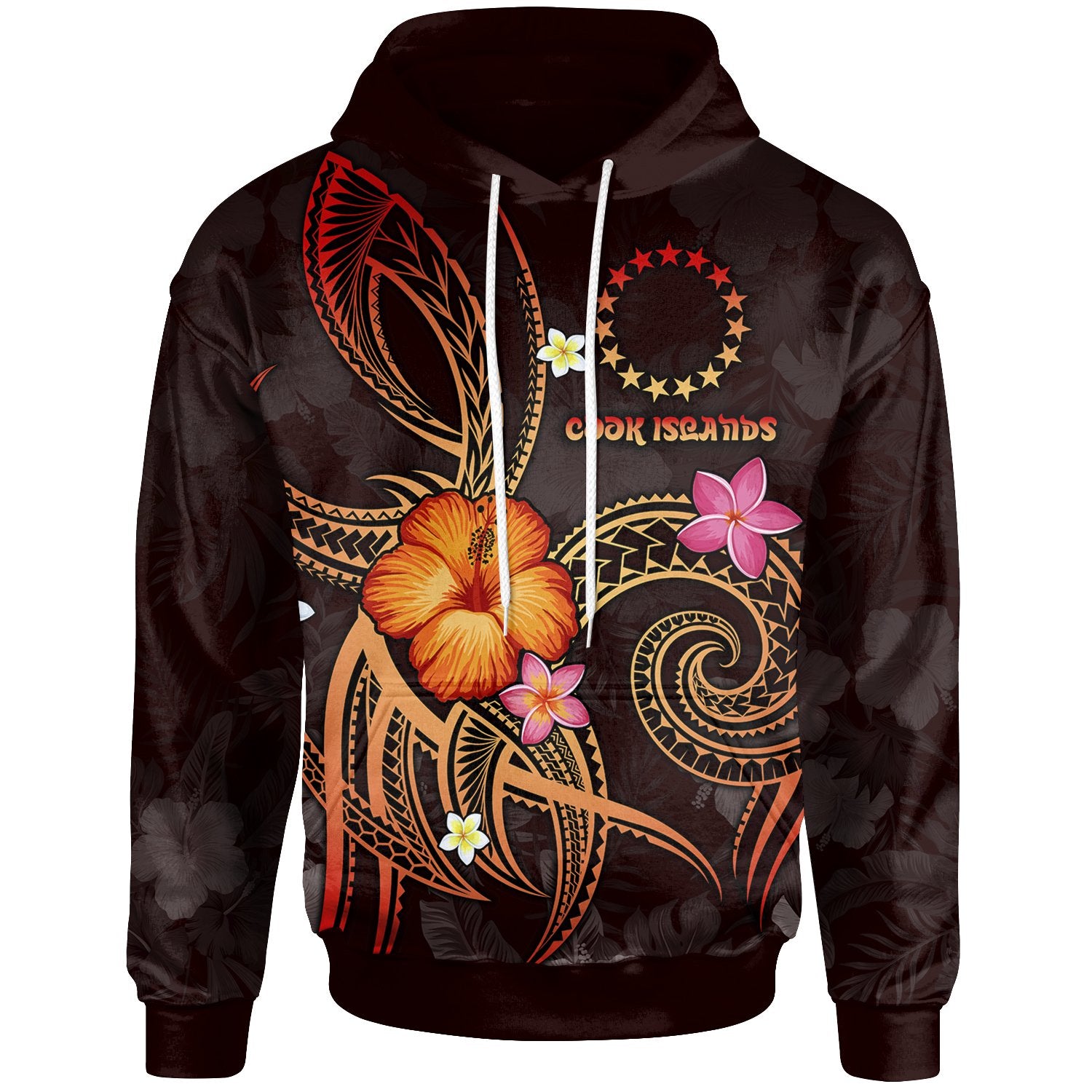 Cook Islands Polynesian Hoodie Legend of Cook Islands (Red) Unisex Red - Polynesian Pride