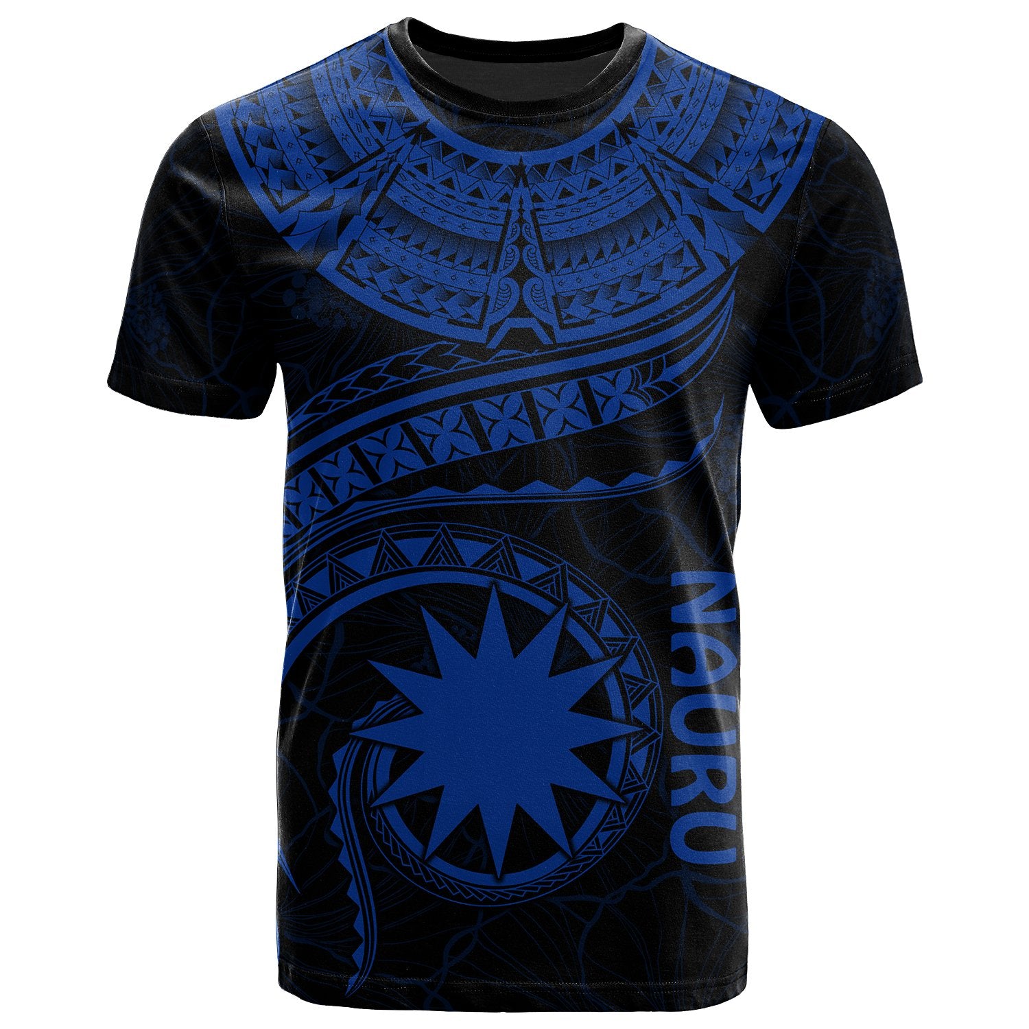 Nauru Polynesian T Shirt Nauru Waves (Blue) Unisex Blue - Polynesian Pride