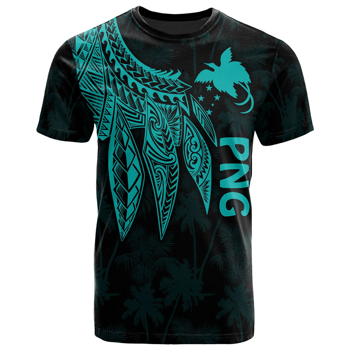 Papua New Guinea T Shirt Polynesian Wings (TurQuoiSe) Unisex Turquoise - Polynesian Pride