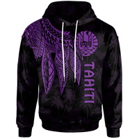 Tahiti Hoodie Polynesian Wings (Purple) Unisex Purple - Polynesian Pride