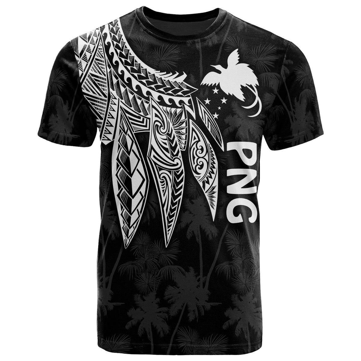 Papua New Guinea T Shirt Polynesian Wings (White) Unisex Art - Polynesian Pride