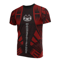 Marquesas Islands T Shirt Marquesas Islands Tiki Face Tattoo Red Style Unisex Red - Polynesian Pride