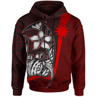 Nauru Polynesian Hoodie Red Turtle with Hook Unisex RED - Polynesian Pride
