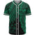 Fiji Polynesian Baseball Shirt - Tribal Wave Tattoo Green Unisex Green - Polynesian Pride