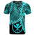 Hawaii Polynesian T Shirt Tribal Wave Tattoo Neon Blue Unisex Blue - Polynesian Pride