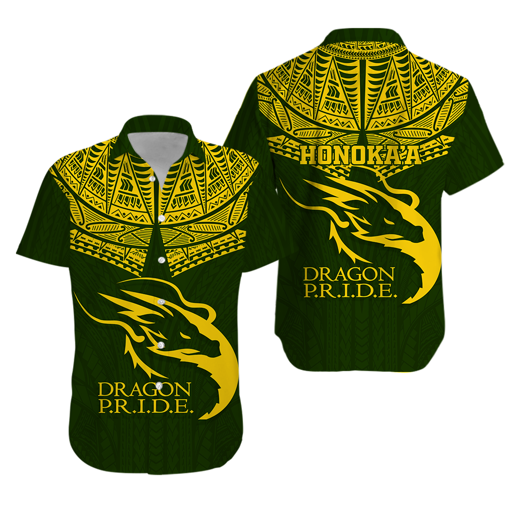 Hawaii Honokaa High & Intermediate School Hawaiian Shirt - LT12 Unisex Green - Polynesian Pride