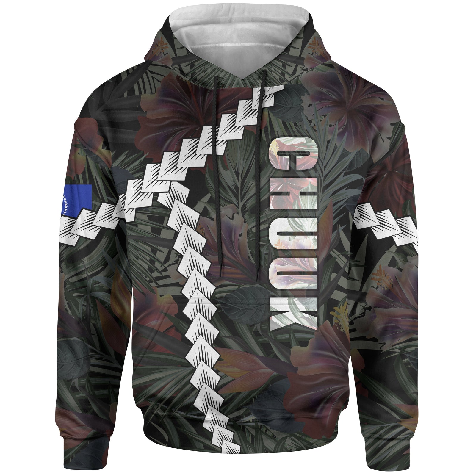 Chuuk Micronesian Hoodie Chain Polynesian Unisex BLACK - Polynesian Pride