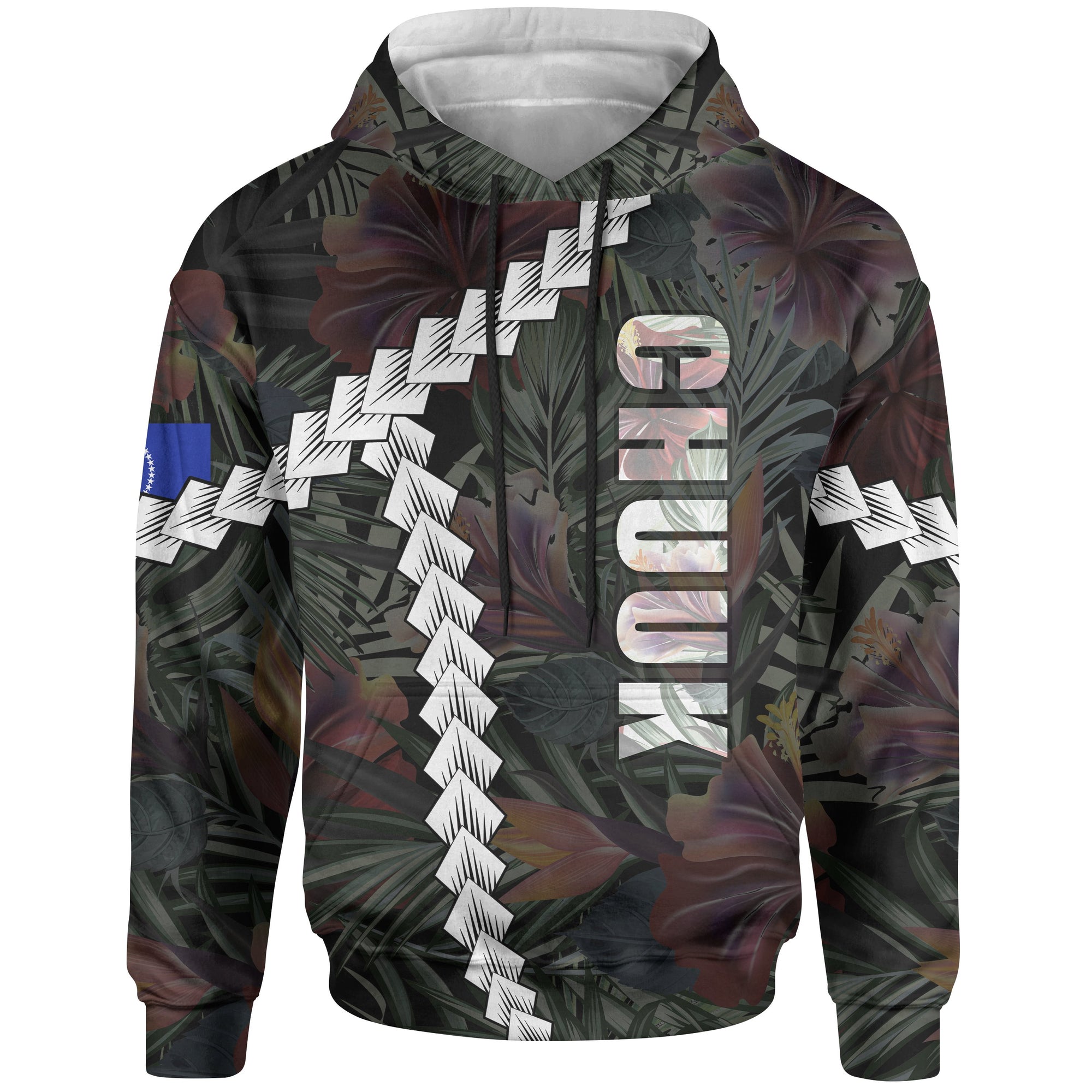 Chuuk Micronesian Hoodie Chain Polynesian Unisex BLACK - Polynesian Pride