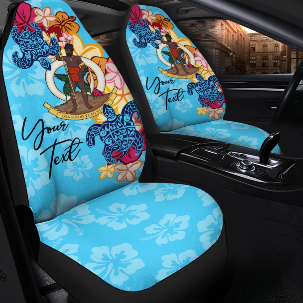 Vanuatu Custom Personalised Car Seat Covers - Tropical Style Universal Fit Blue - Polynesian Pride