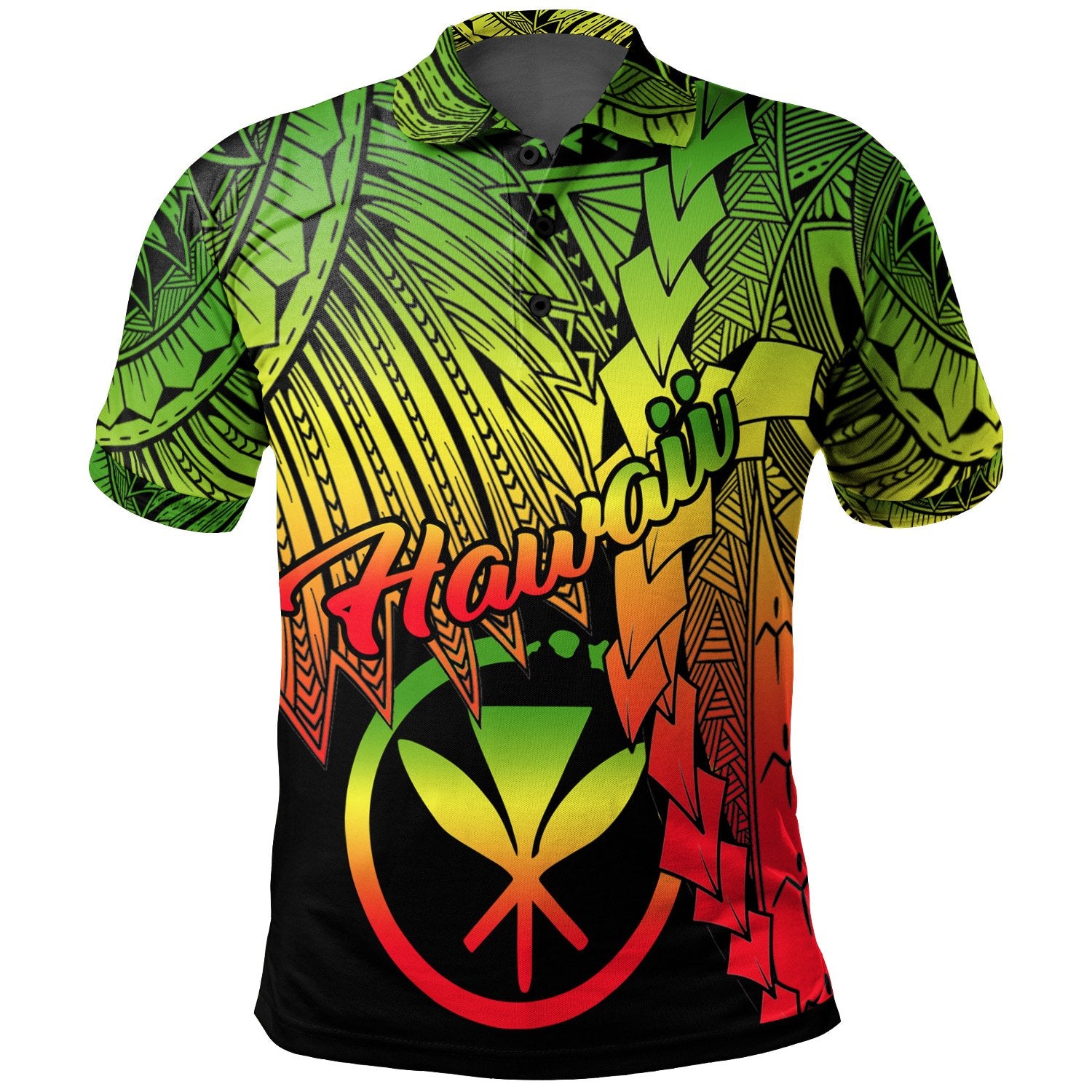 Polynesian Hawaii Polo Tribal Wave Tattoo Reggae Unisex Reggae - Polynesian Pride