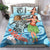 Tokelau Bedding Set - Polynesian Girls With Shark Blue - Polynesian Pride