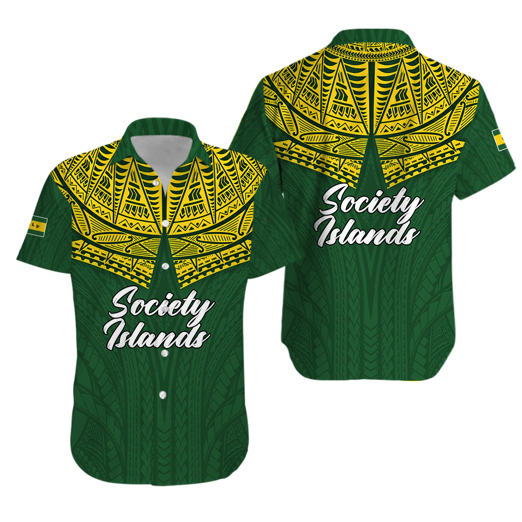 Society Islands Pride Hawaiian Shirt - LT12 Unisex Green - Polynesian Pride